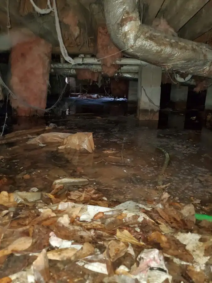 Crawl space flood assessment for Commercial Water Damage Restoration in Laurinburg